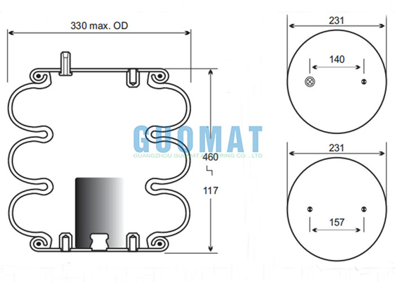 W01-358-8025 Firestone Endüstriyel Bellows Actuator FT 330-29 469 Contitech Roller Maçı Frenleri için Hava Baharı