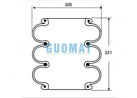 12X3 Siyah Kauçuk Hava Baharı W01-R58-4046 Firestone Endüstriyel Bellows Actuator