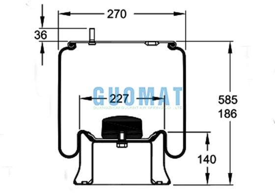 Araç askısı hava yayı W01-M58-6345 Firestone 1T19L Serisi SAF HOLLAND için 3.228.0002.00