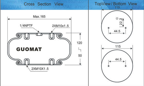GUOMAT NO 1B6080 Kauçuk Altları MAX Diametresi 165mm Hava Kaynakları 1B5080'e başvurun