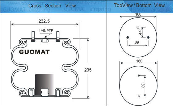 2B9-253 Goodyear Air Springs 578923206 Firestone W013586945 Ridewell için 1003586945C