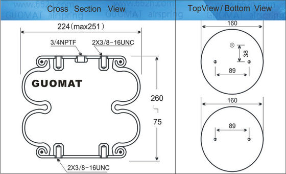 FD 200-19 319 Contitech Hava Baharı W013586900 3/4 NPT Hava Girişi Kauçuk Bellows ile Hava Baharı Aktuatörü 578923202