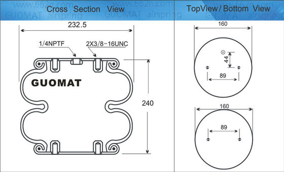Contitech Kauçuk Hava Baharı FD200-25 Çapraz Firestone W013586951 Asansör Sistemleri