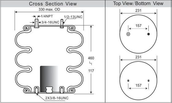 W01-358-8029 Firestone Suspension Hava Baharı Üçlü Çemberli Hava Aksiyonu