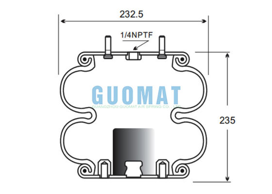 Çifte sarmal hava yayı 2B9-253 Goodyear W01-358-6945 Firestone Hava süspansiyonu