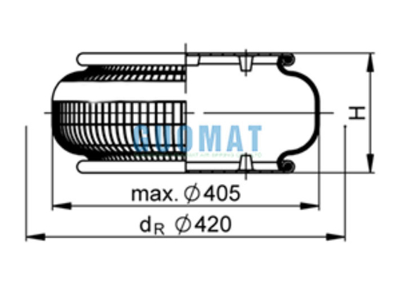 FS530-14 Contitech hava aktüatörü 1B53014 Çamaşırhane ekipmanları için kıvrılmış sarmal hava kaynakları