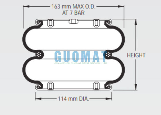 W01-358-0030 Firestone Endüstriyel Bellows Actuator 25 Style Makas Asansörleri için Kauçuk Hava Baharı