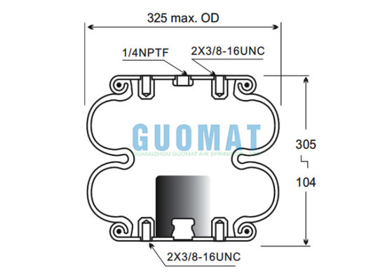 FD330-22 313 Contitech Çift Körüklü Endüstriyel Hava Yayı 2B12-309/2B12-316 Goodyear