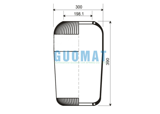 390mm Yükseklik 762N Contitech Otobüs Hava Bahçesi W01-095-0190 Firestone Kauçuk Hava Çanları