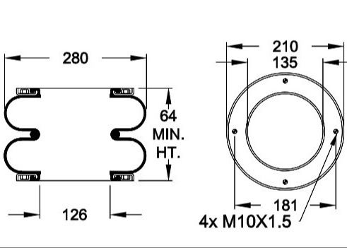 DUNLOP SP 1538 Endüstriyel Körük W01-R58-4092 Kauçuk Körük 10 X 2