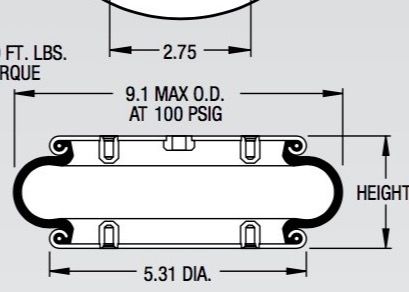 Robotik Kaplin için Yüksek Mukavemetli Körükler W01-358-7600 Firestone Süspansiyon Hava Yastığı 117