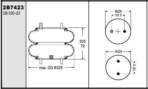 W01-358-7423 2B12-432 Contitech Hava Yayı FD330-22 368, SAUER P10-784 için