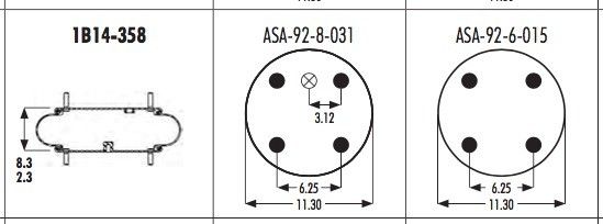 578-91-3-352 Goodyear Körük 1B14-358 Contitech FS530-14 339