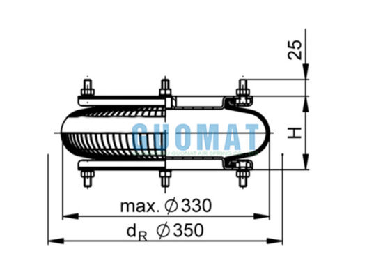 Orijinal ContiTech FS 412-10 DS Kabuklu Tipi Hava Baharı 12X1 Kauçuk Hava Bellows