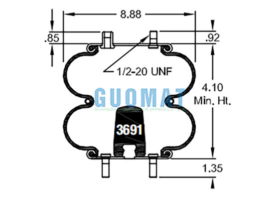W01-358-6941 Firestone Süspansiyon Hava Amortisör Stili 20 Kauçuk Körük Hava Yayı