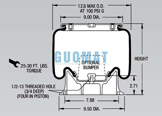 1T15M-2 Firestone tarzı hava şoku W01-358-9042 Şok emicilik için hava süspansiyon yayları
