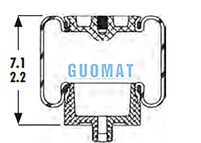 Goodyear 1S4-007 Kauçuk hava yastığı askısı W023587001 Firestone Kamyon kabin hava yastıkları Değiştirme