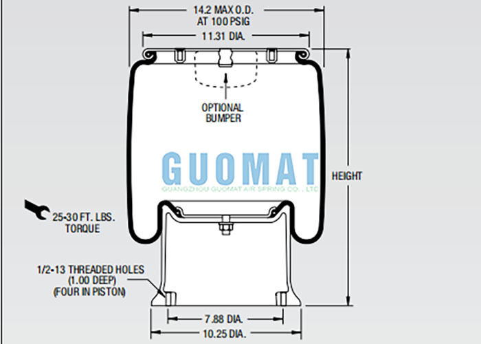 W01-358-9155 Firestone Truck Suspension Air Bag 1T19L-11 High Load Capacity Air Bellow