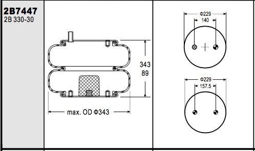Contitech FD330-30 340 W01-358-7447 Sessiz Sürücü Kamyon Hava Yayı 0.2-0.8 MPa Basınç